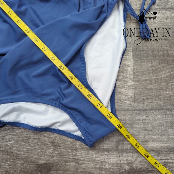 Blooming Jelly V Front Cinched Side One Piece Swimsuit Size L - Picture 6 of 7